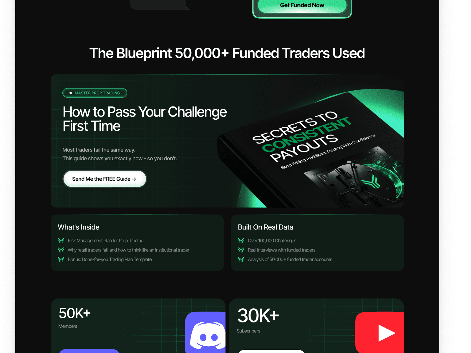 Funding Traders free guide lead-gen section